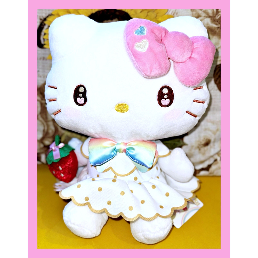 Nakajima Sanrio Characters 50th Anniversary Plush Doll Strawberry Hello Kitty M